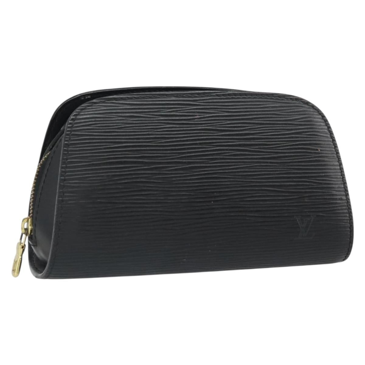 LOUIS VUITTON Epi Dauphine PM Pouch Black M48442 LV Auth BA10523