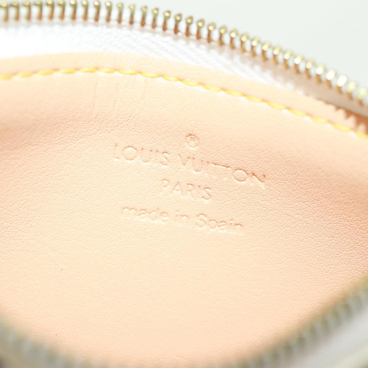 LOUIS VUITTON Multicolor Pochette Cles Coin Purse White M92655 Auth BA10525SAV