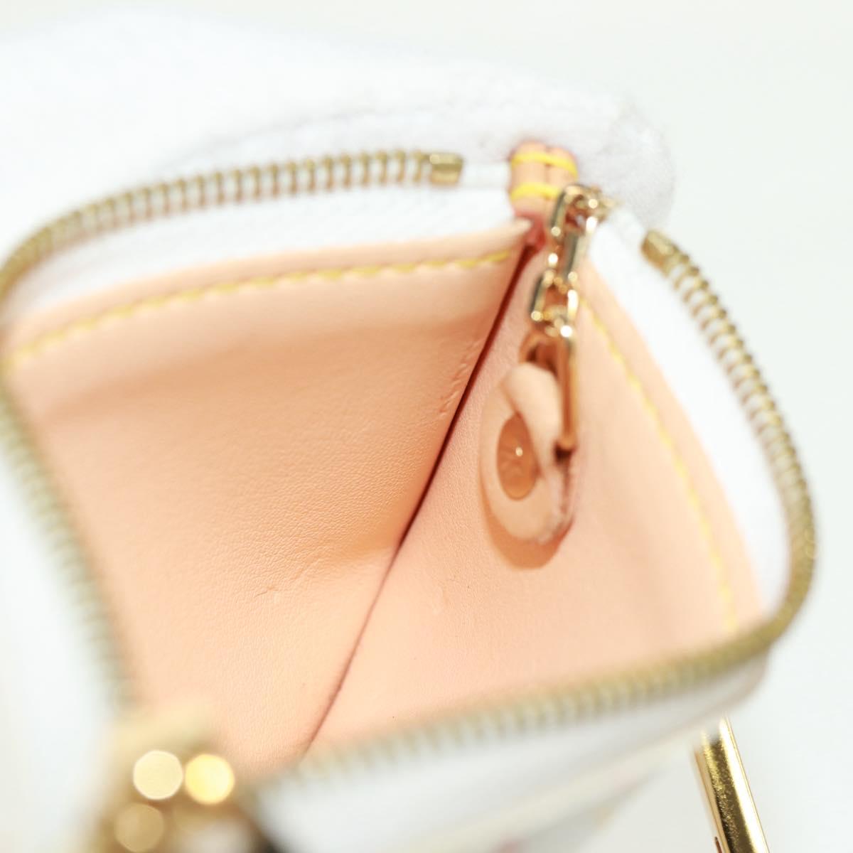 LOUIS VUITTON Multicolor Pochette Cles Coin Purse White M92655 Auth BA10525SAV