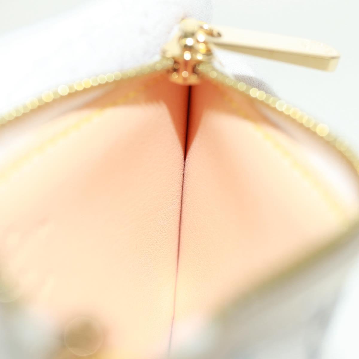 LOUIS VUITTON Multicolor Pochette Cles Coin Purse White M92655 Auth BA10525SAV