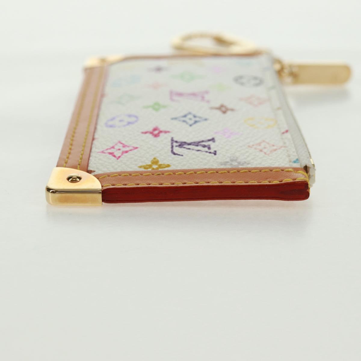 LOUIS VUITTON Multicolor Pochette Cles Coin Purse White M92655 Auth BA10525SAV