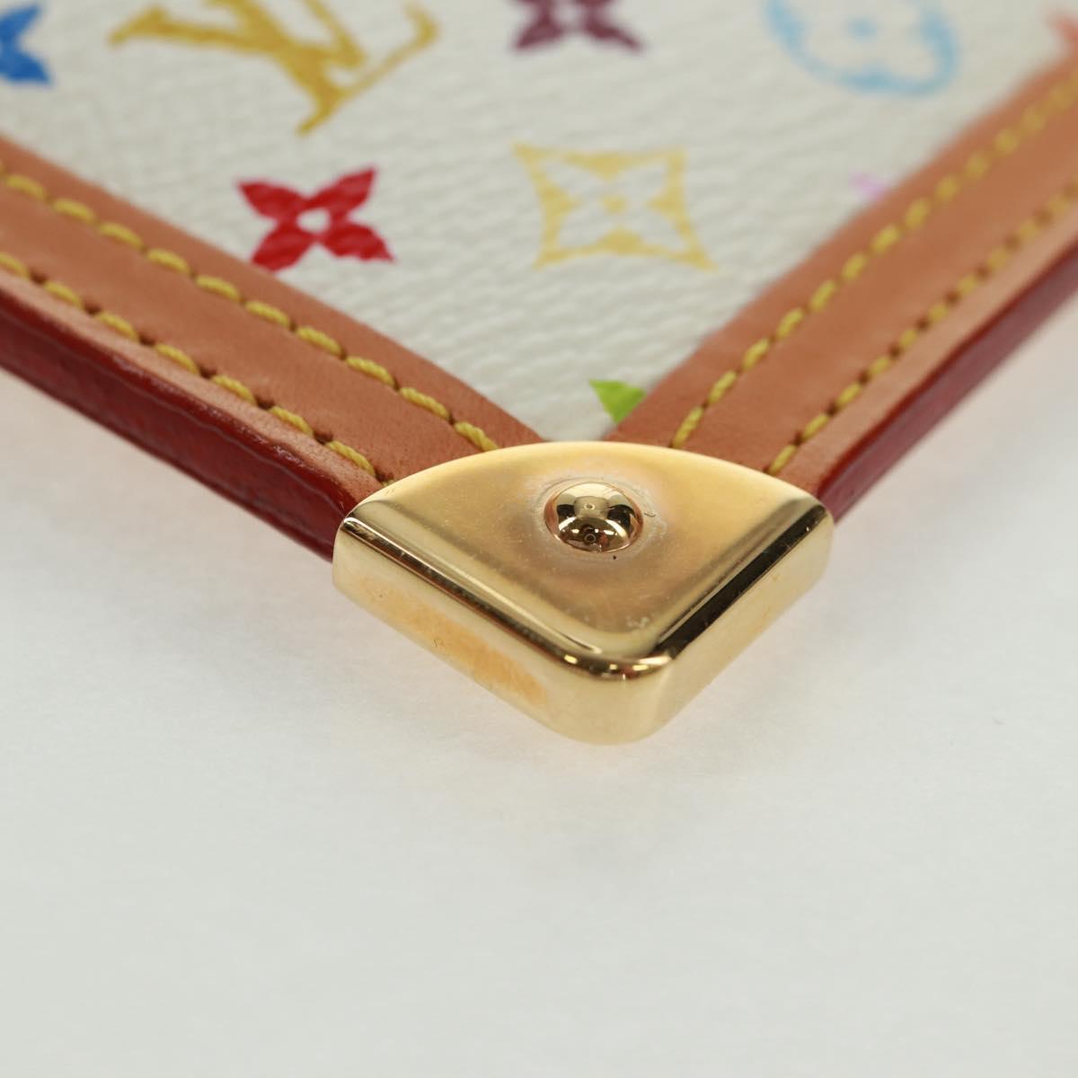 LOUIS VUITTON Multicolor Pochette Cles Coin Purse White M92655 Auth BA10525SAV