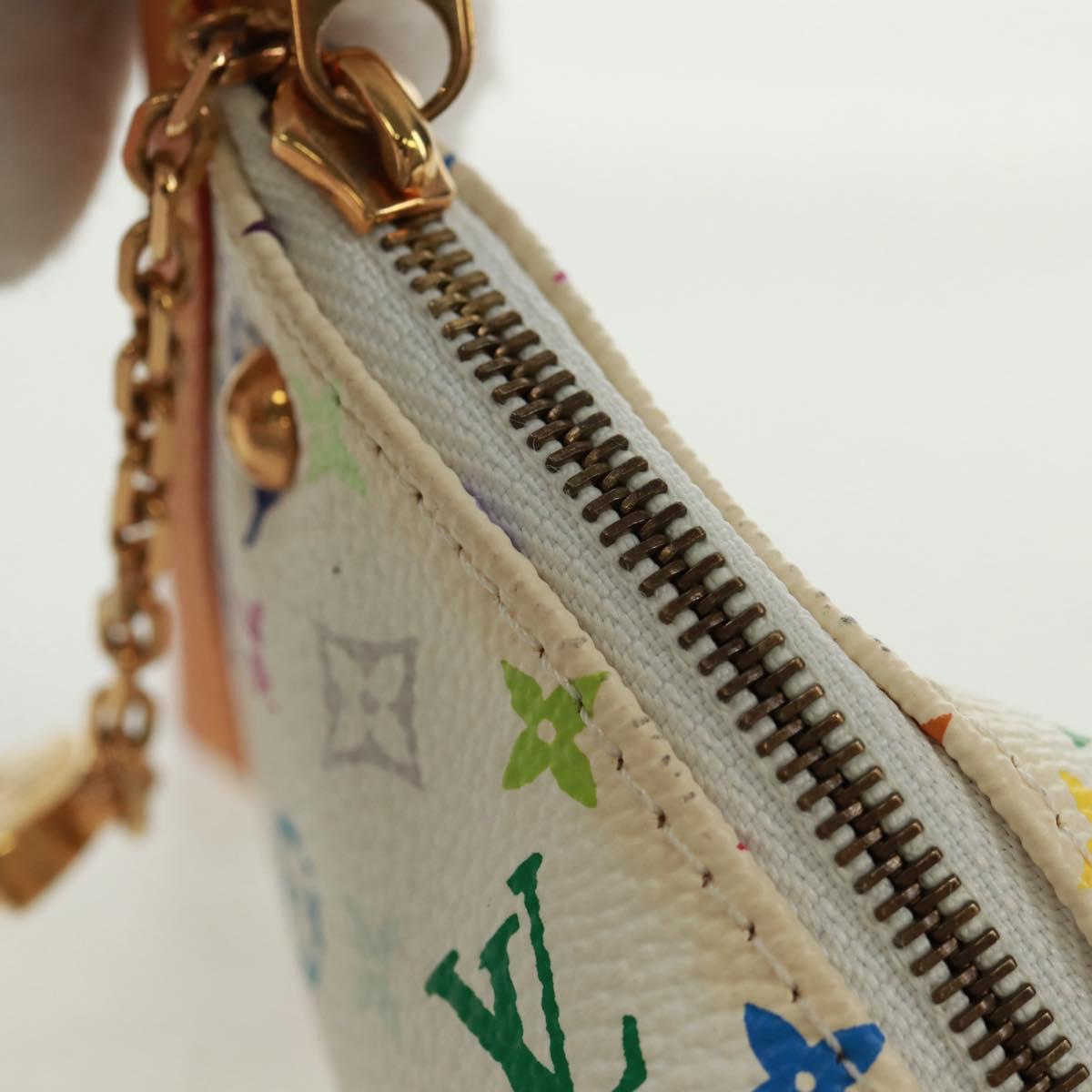 LOUIS VUITTON Monogram Multicolor Berlango Coin Purse White M58028 Auth BA10526V