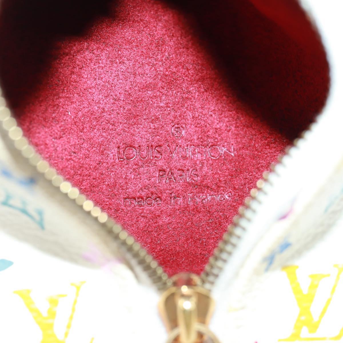 LOUIS VUITTON Monogram Multicolor Berlango Coin Purse White M58028 Auth BA10526V