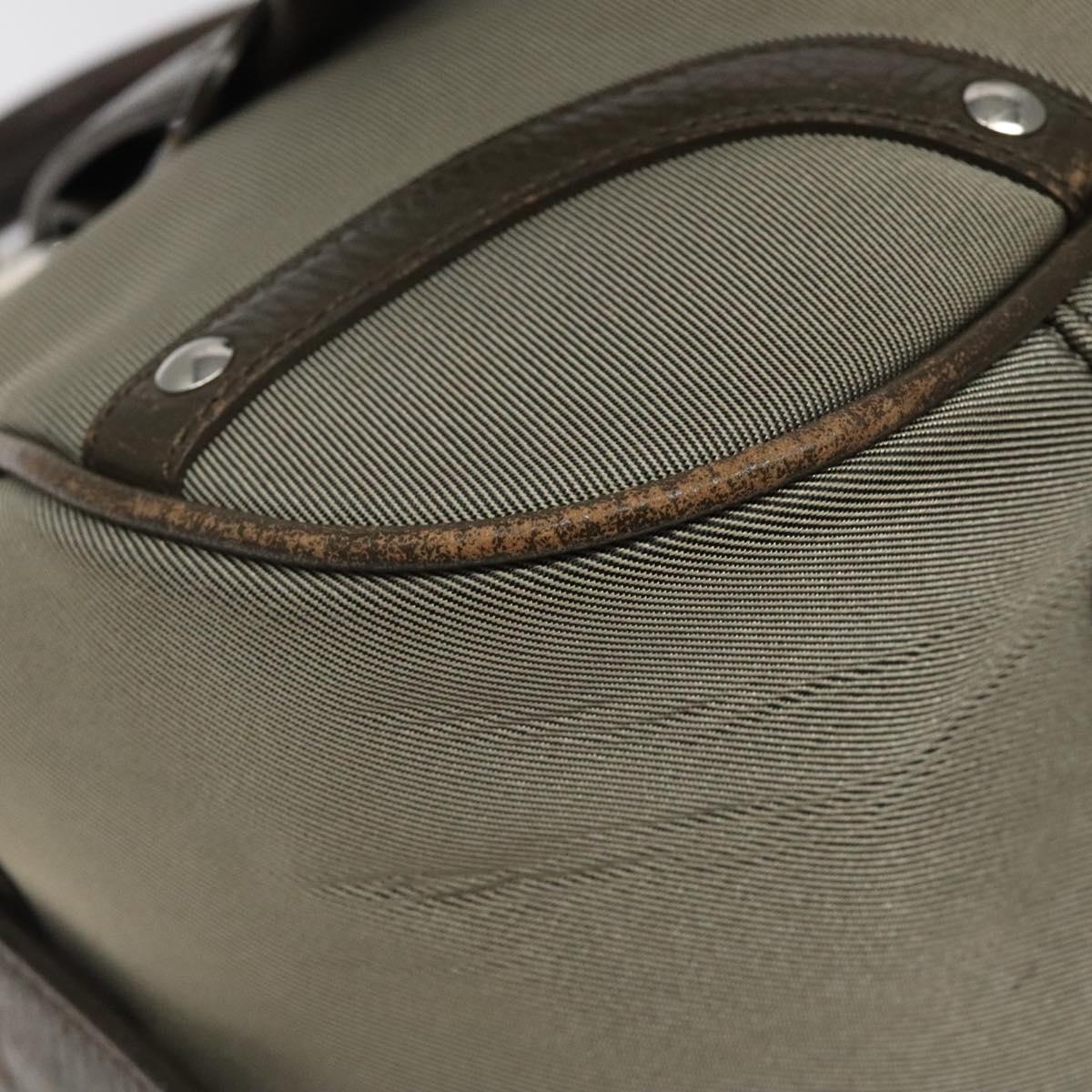 BURBERRY Nova Check Hand Bag Nylon Gray Silver Auth BA1053