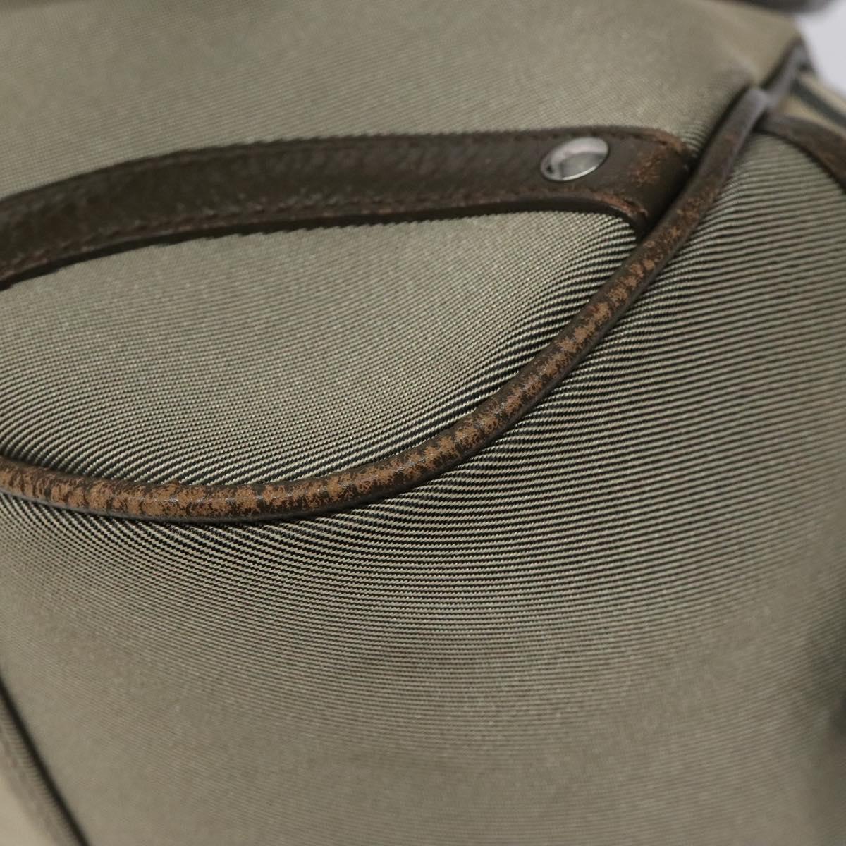 BURBERRY Nova Check Hand Bag Nylon Gray Silver Auth BA1053