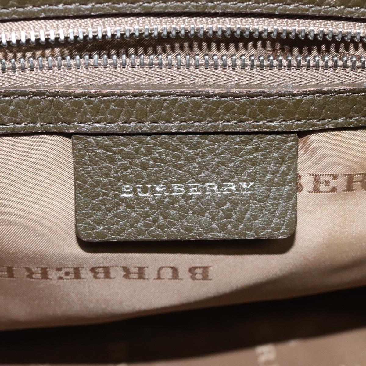 BURBERRY Nova Check Hand Bag Nylon Gray Silver Auth BA1053