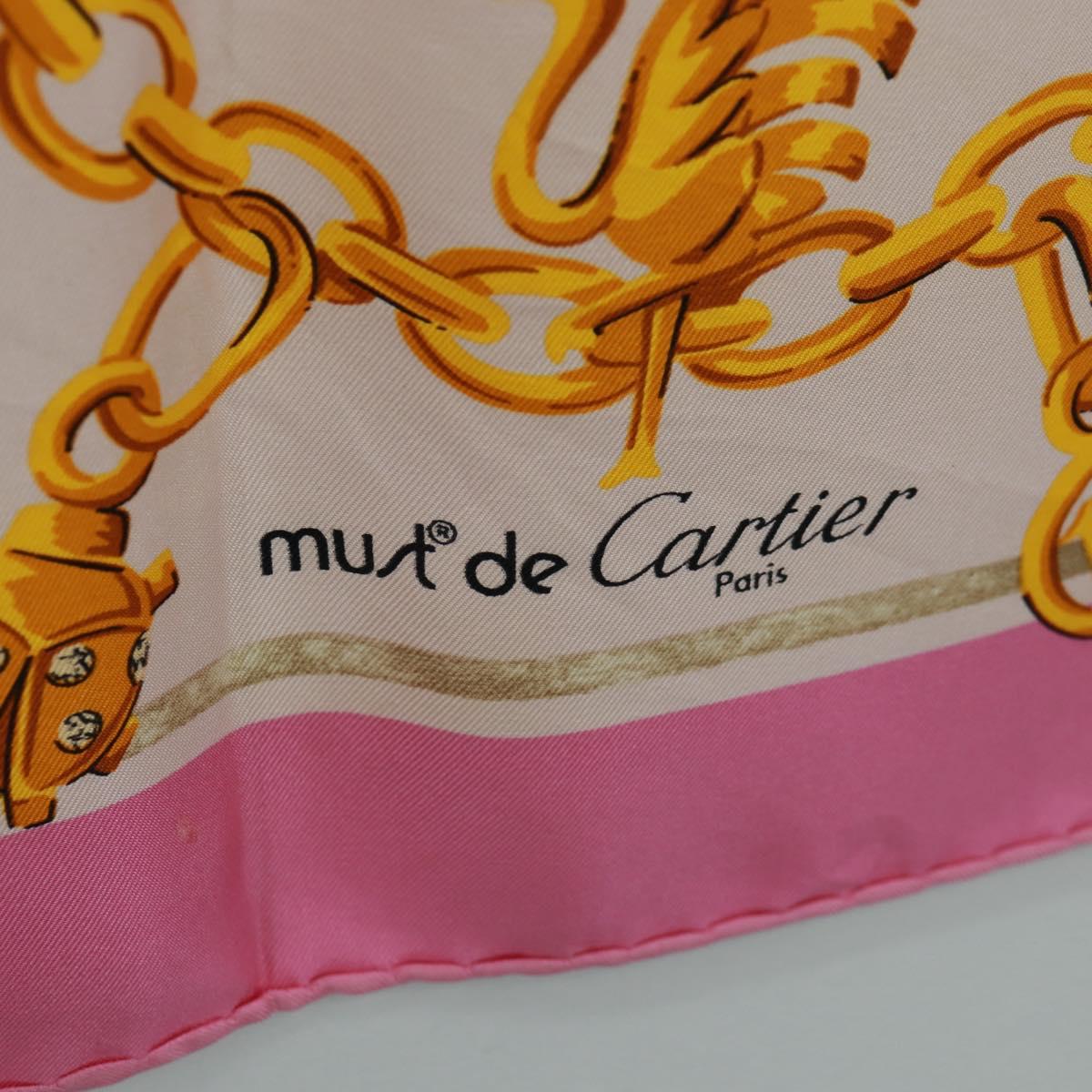 CARTIER Scarf Silk Pink Auth BA10533