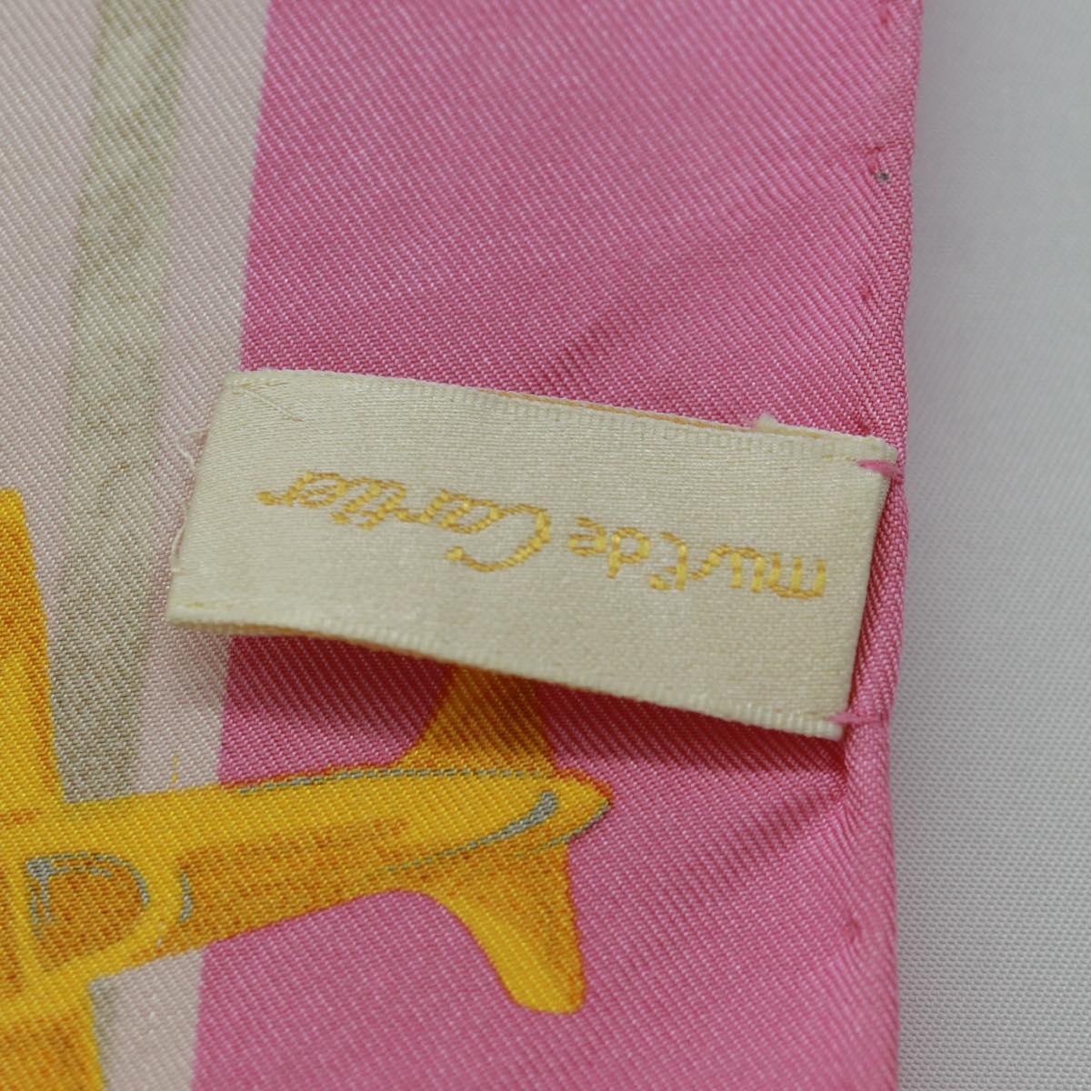 CARTIER Scarf Silk Pink Auth BA10533