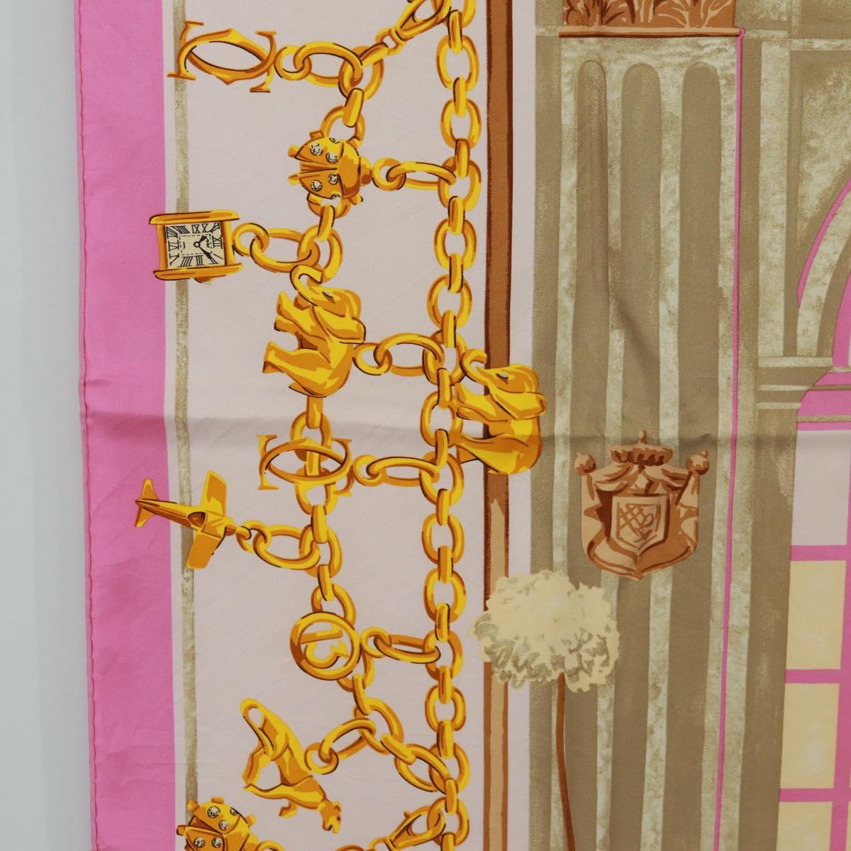 CARTIER Scarf Silk Pink Auth BA10533