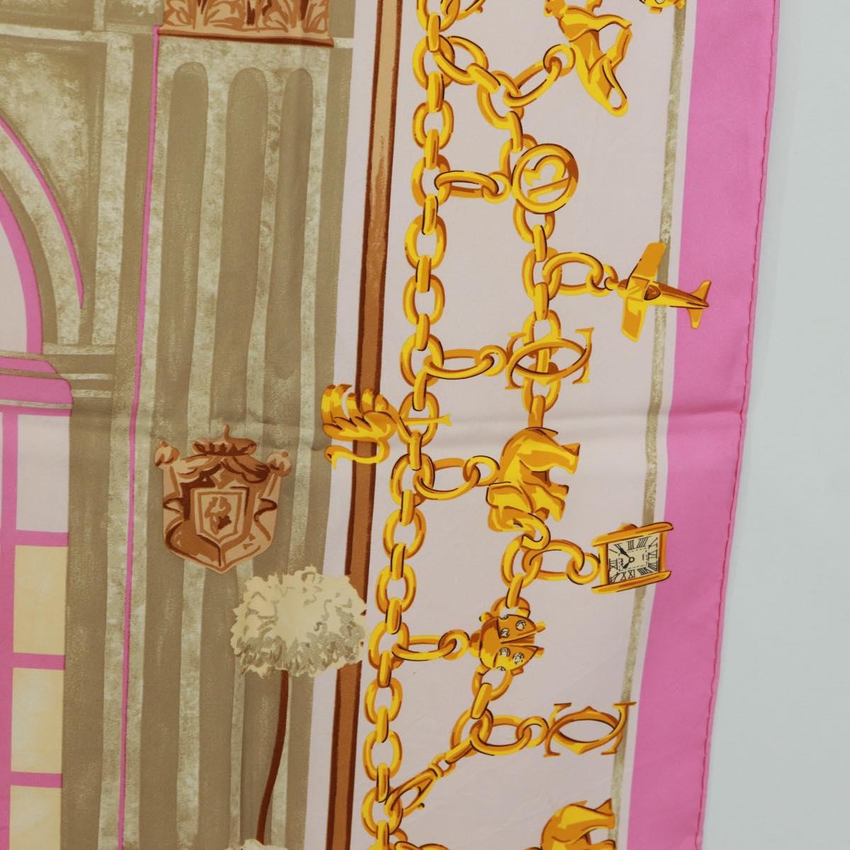 CARTIER Scarf Silk Pink Auth BA10533