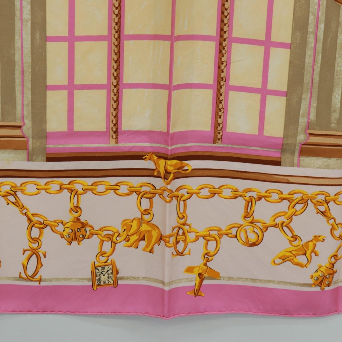 CARTIER Scarf Silk Pink Auth BA10533