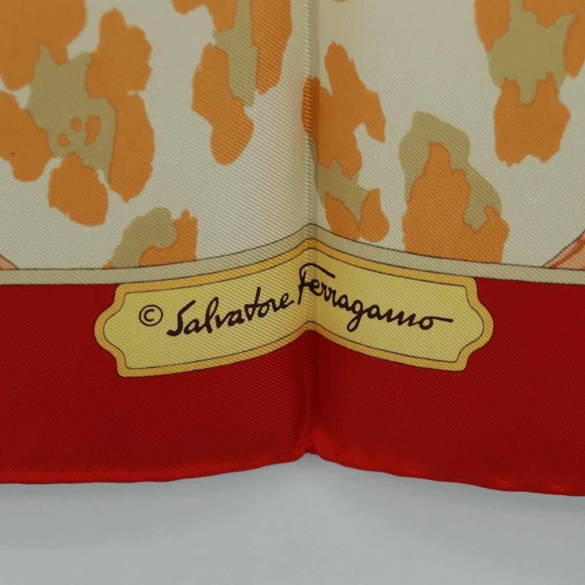 Salvatore Ferragamo Scarf Silk Red Auth BA10535V