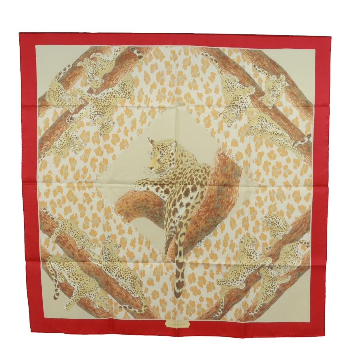 Salvatore Ferragamo Scarf Silk Red Auth BA10535V
