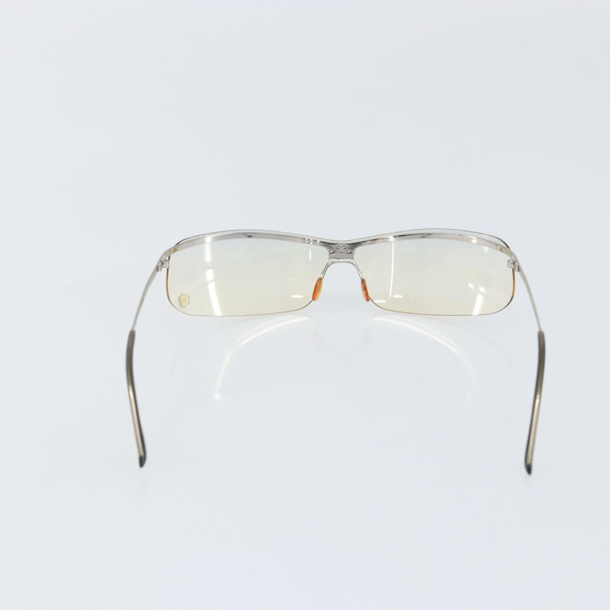CHANEL Sunglasses metal Silver CC Auth BA10543