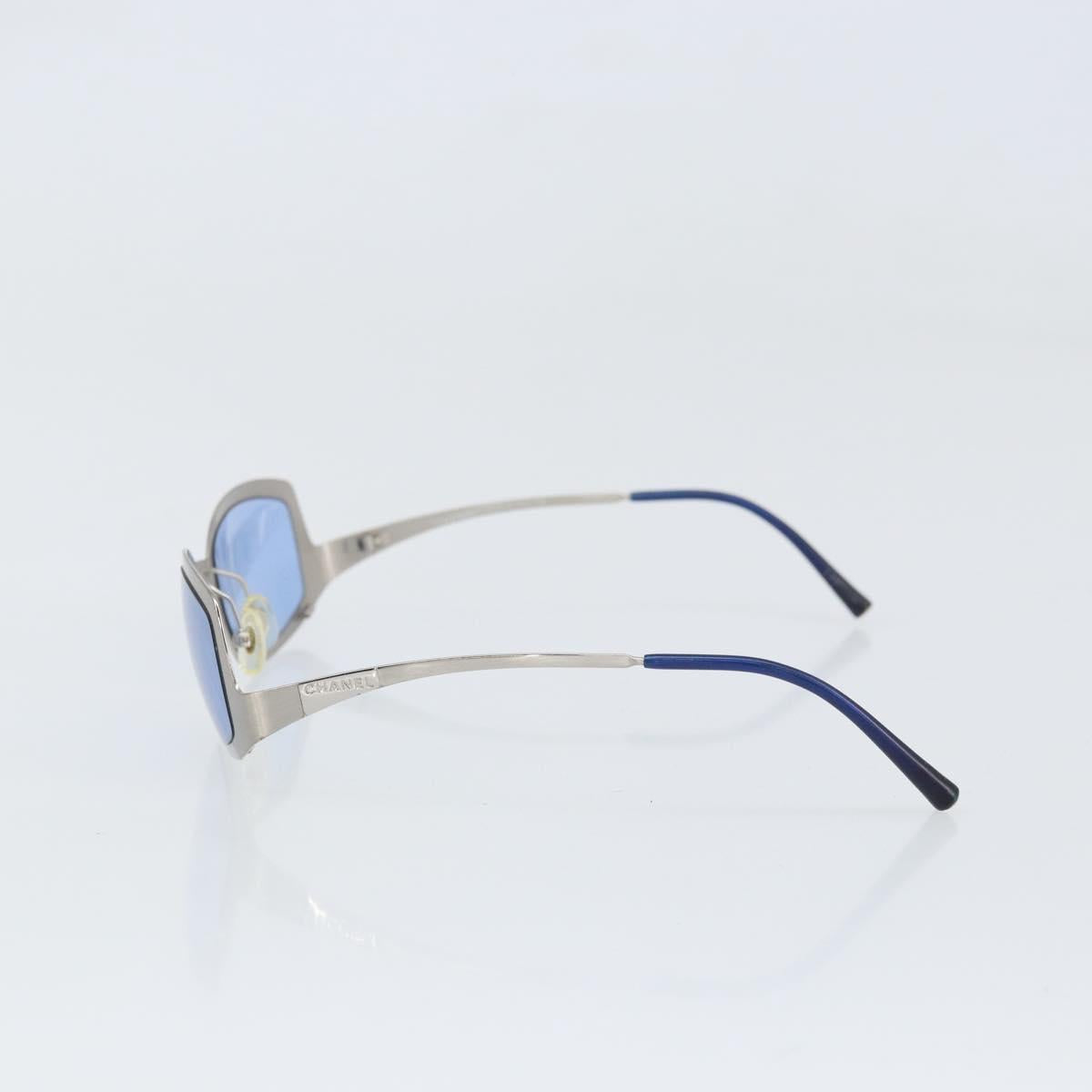CHANEL Sunglasses metal Blue CC Auth BA10546
