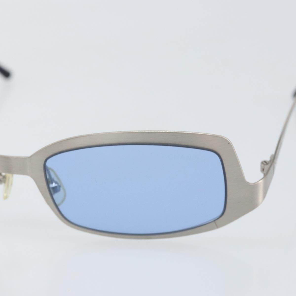 CHANEL Sunglasses metal Blue CC Auth BA10546