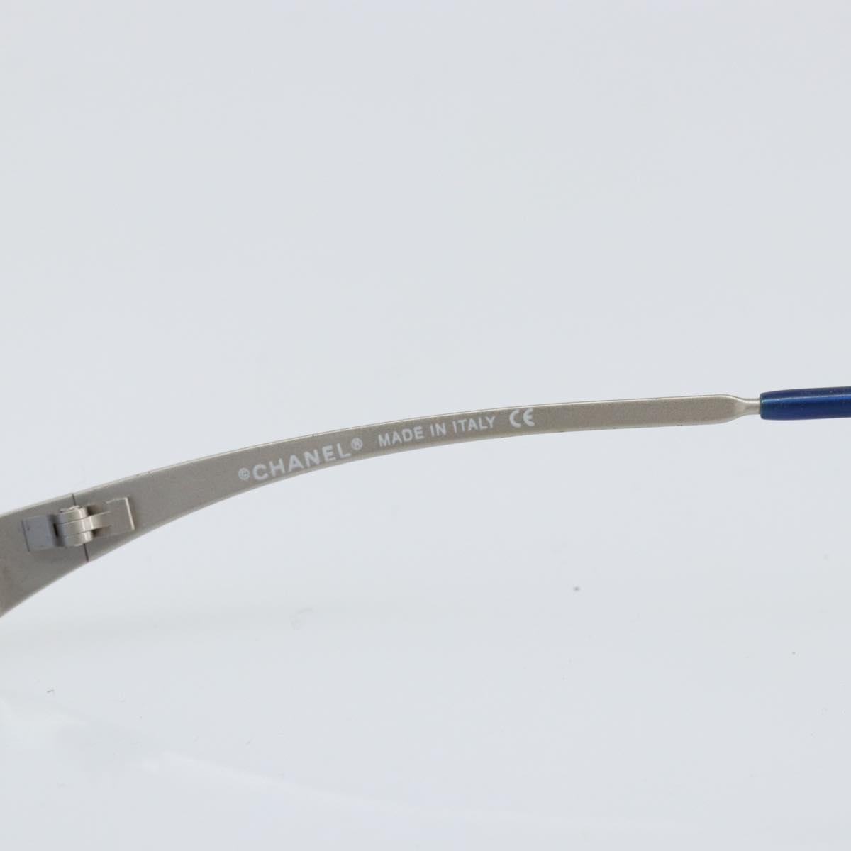 CHANEL Sunglasses metal Blue CC Auth BA10546