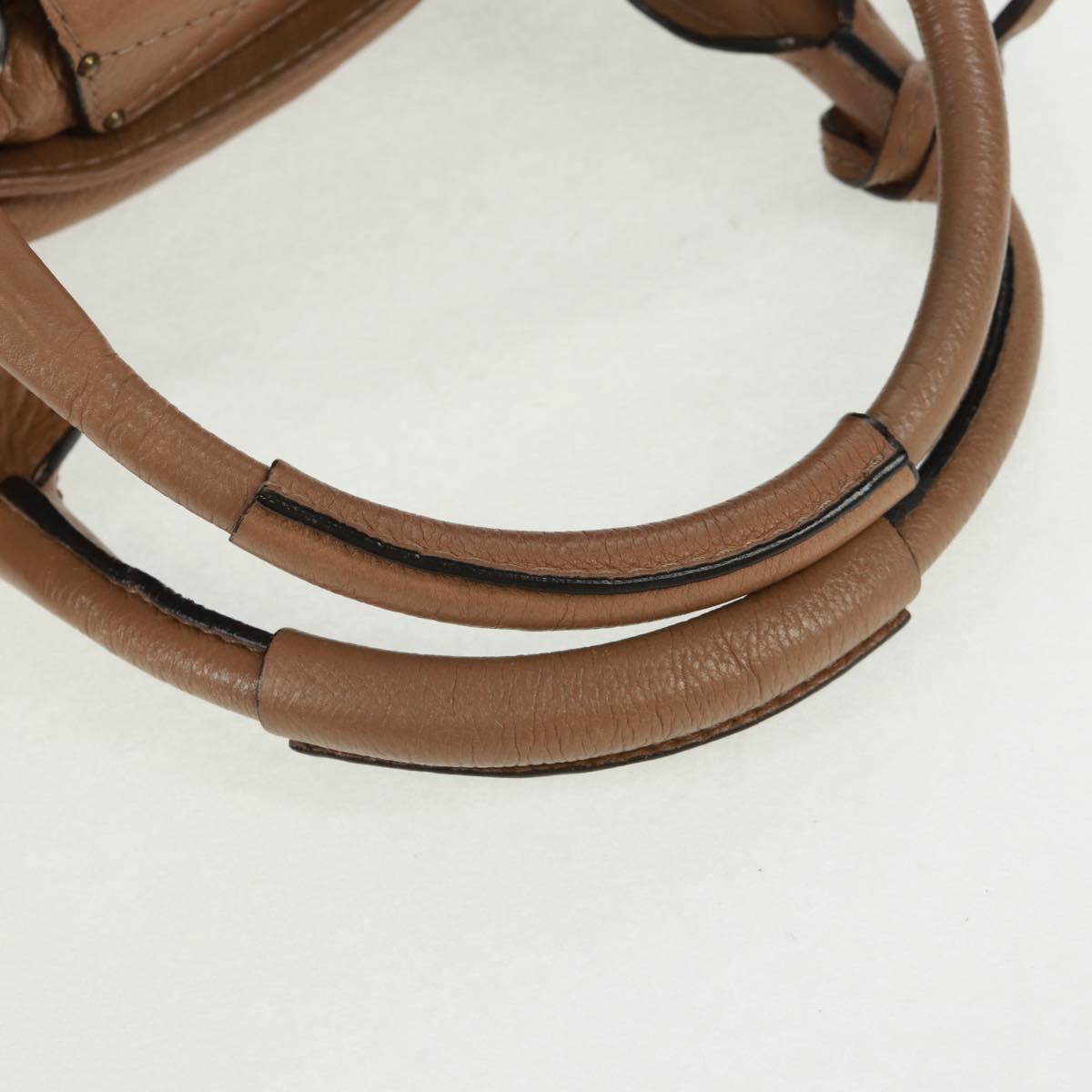 Chloe Paddington Hand Bag Leather Brown Gold Silver Auth BA10547SV