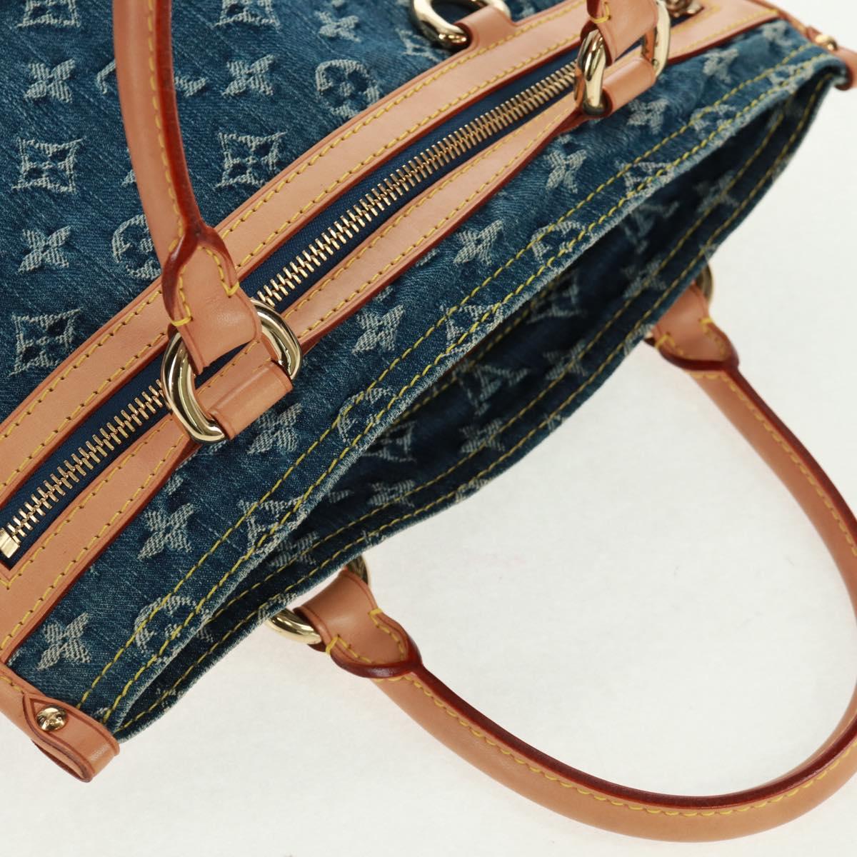 LOUIS VUITTON Monogram Denim Flat Shopper Tote Bag Blue M95018 Auth BA10551SAM