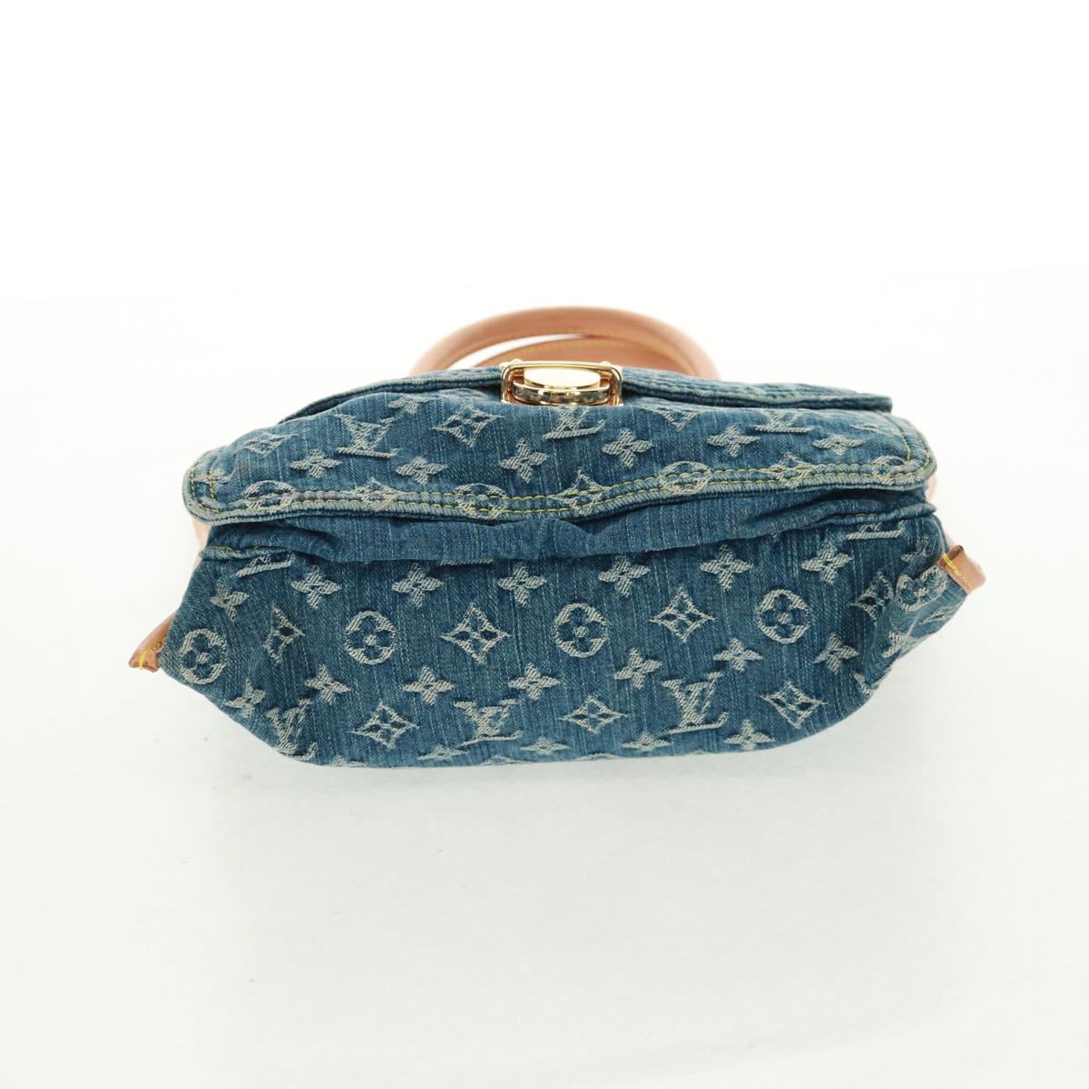 LOUIS VUITTON Monogram Denim Flat Shopper Tote Bag Blue M95018 Auth BA10551SAM