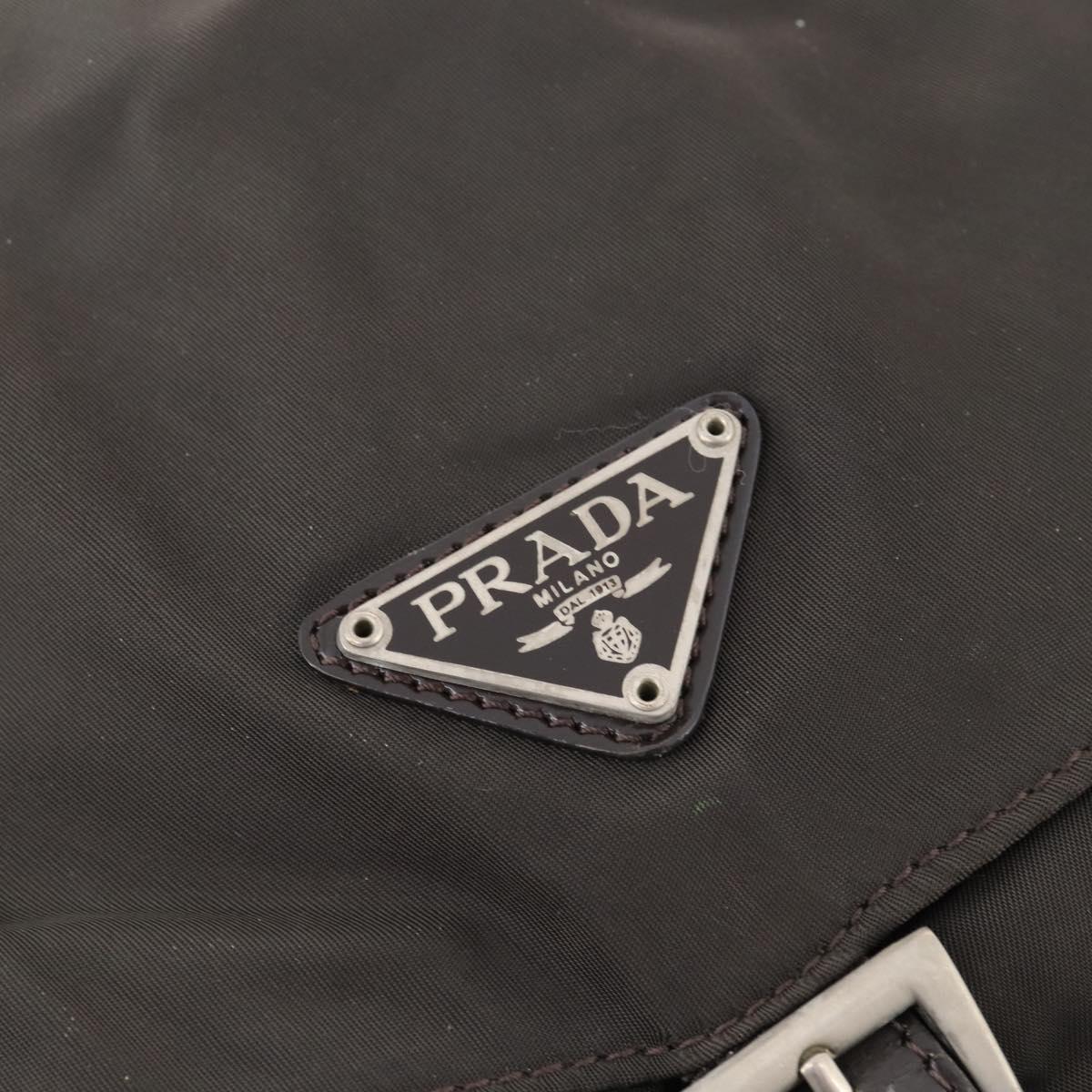 PRADA Backpack Nylon Gray Silver Auth BA10561
