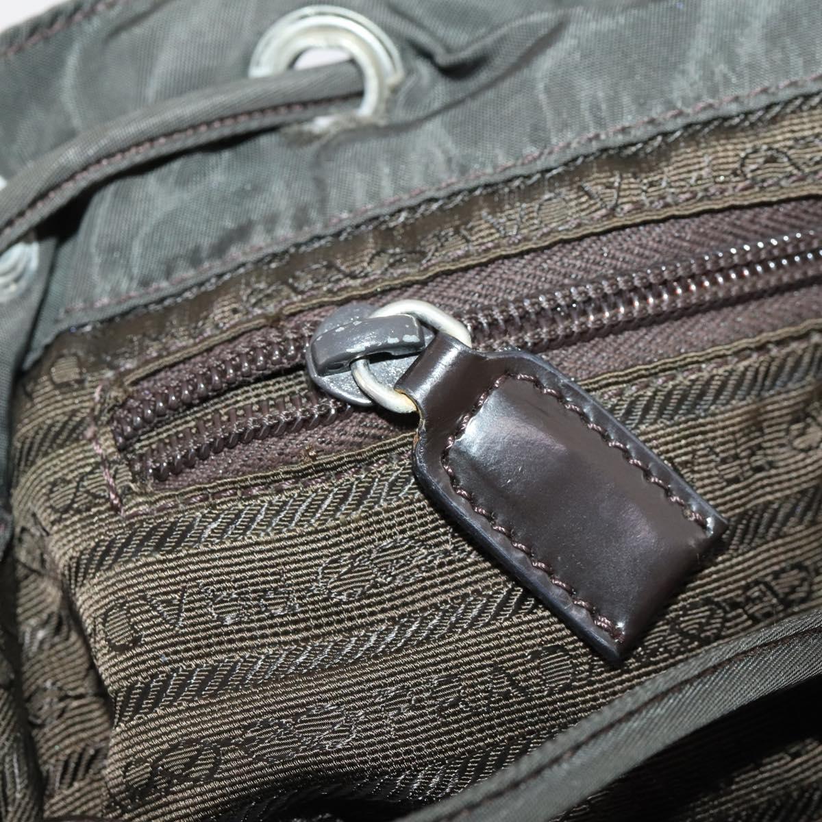 PRADA Backpack Nylon Gray Silver Auth BA10561