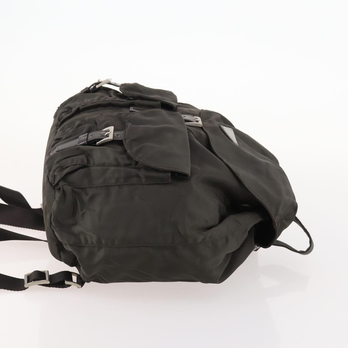 PRADA Backpack Nylon Gray Silver Auth BA10561