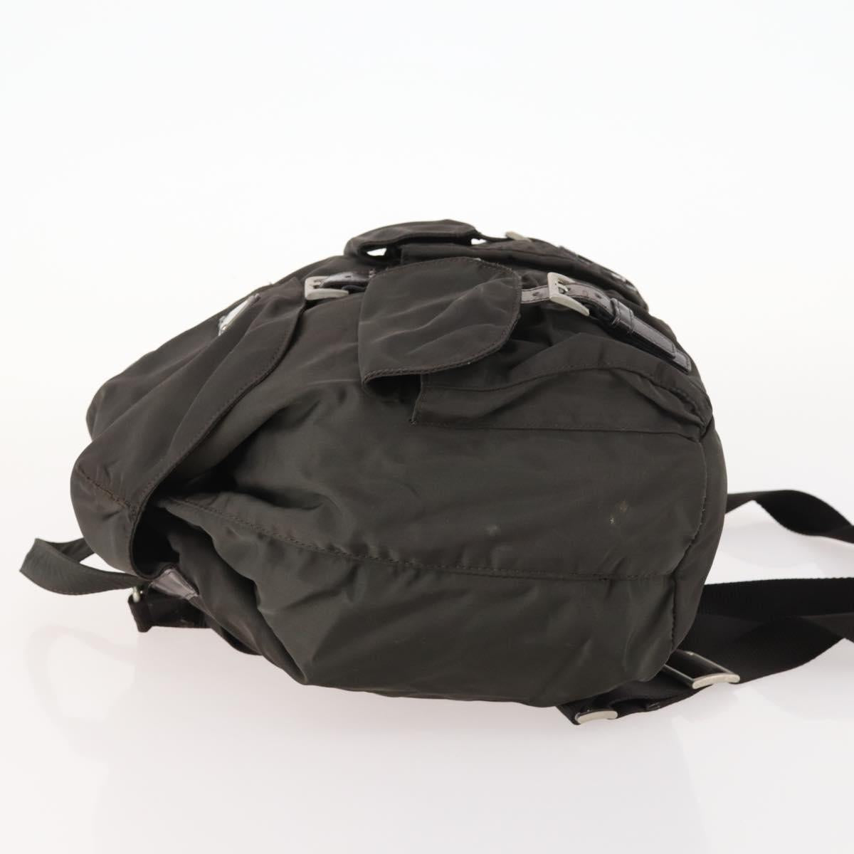 PRADA Backpack Nylon Gray Silver Auth BA10561