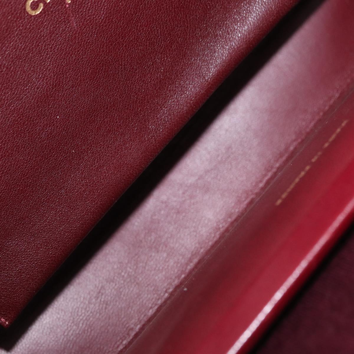 CHANEL Matelasse Chain Hand Bag Cotton Bordeaux Gold CC Auth BA10566
