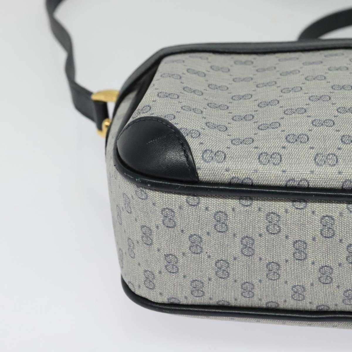 GUCCI Micro GG Supreme Shoulder Bag PVC Navy Gold 007 084 0092 Auth BA1057