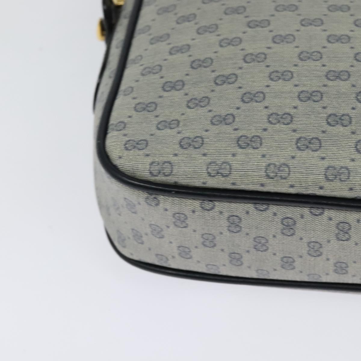 GUCCI Micro GG Supreme Shoulder Bag PVC Navy Gold 007 084 0092 Auth BA1057
