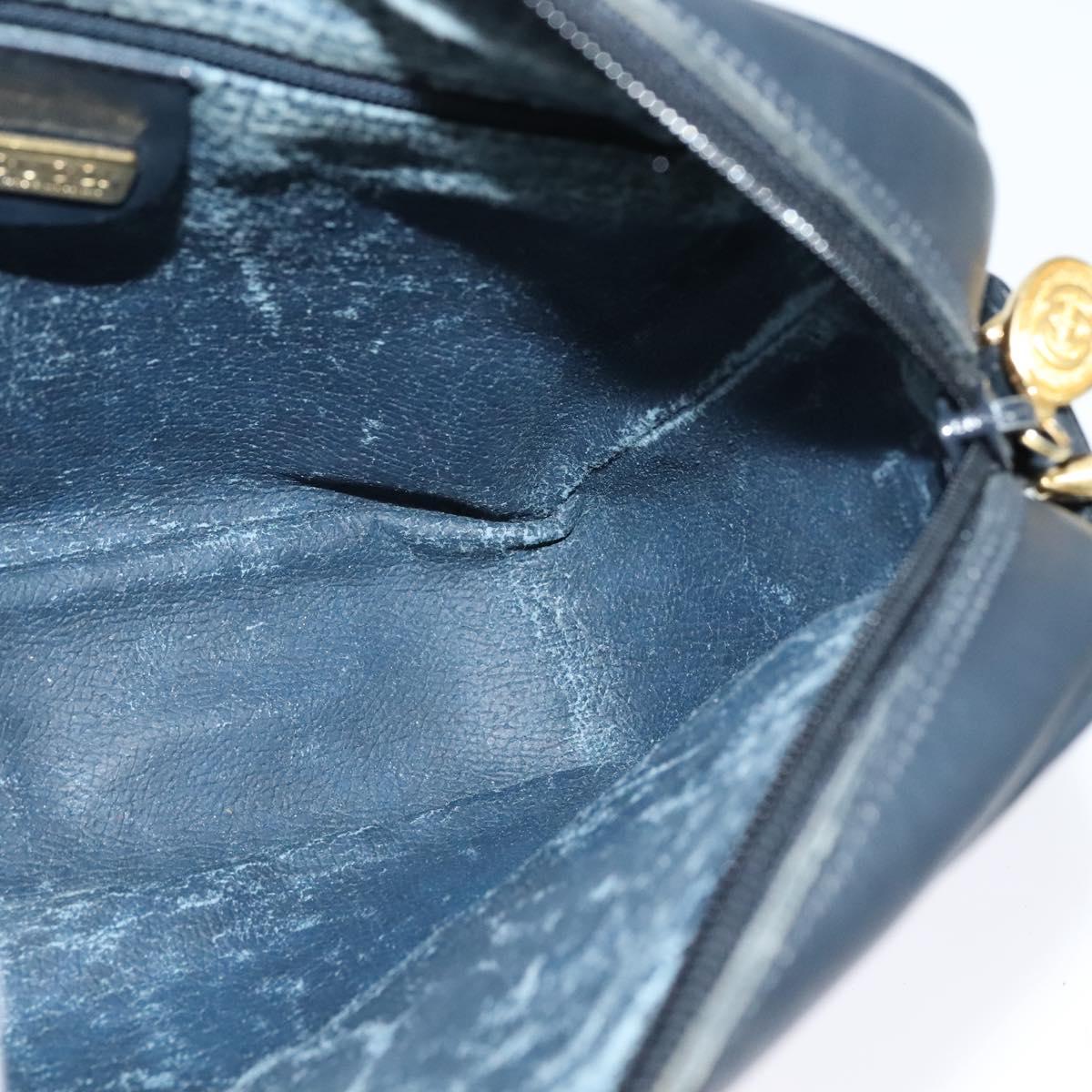 GUCCI Micro GG Supreme Shoulder Bag PVC Navy Gold 007 084 0092 Auth BA1057