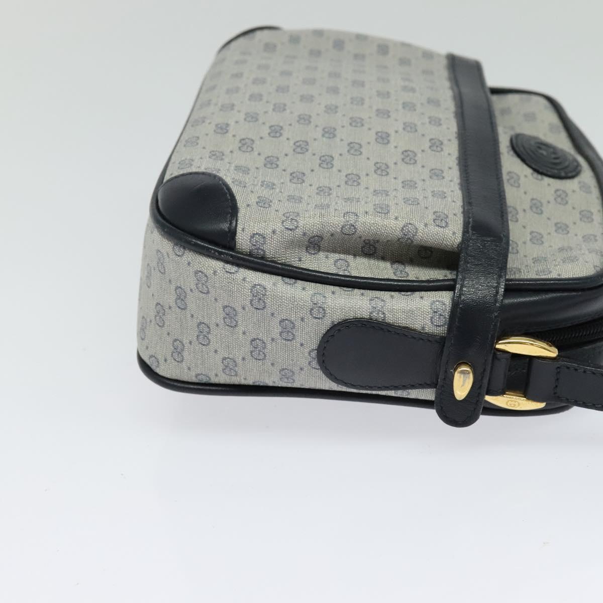 GUCCI Micro GG Supreme Shoulder Bag PVC Navy Gold 007 084 0092 Auth BA1057