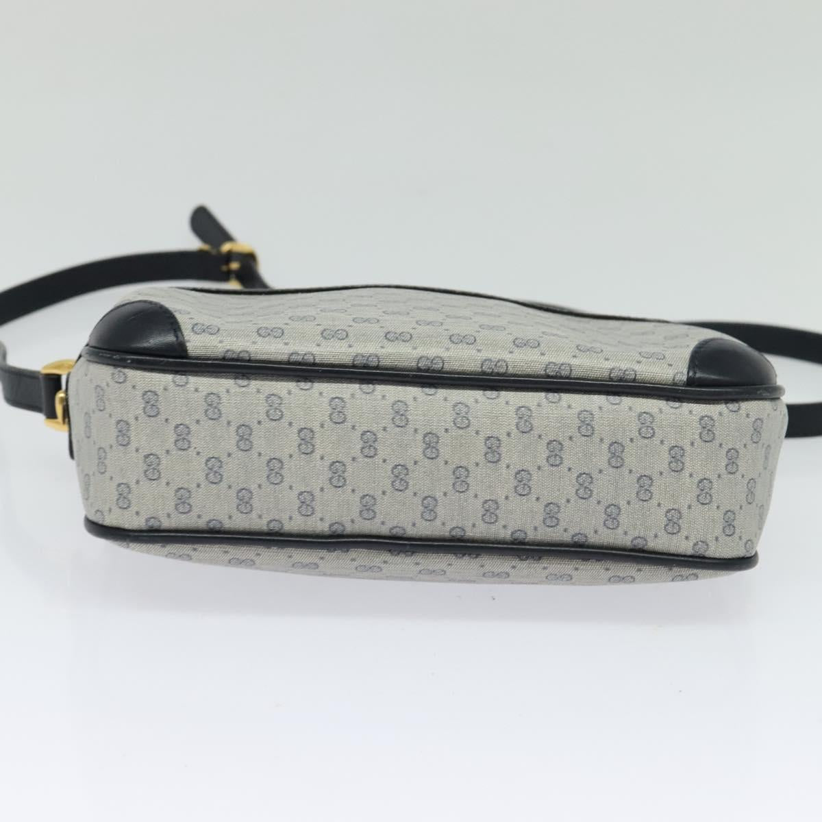 GUCCI Micro GG Supreme Shoulder Bag PVC Navy Gold 007 084 0092 Auth BA1057
