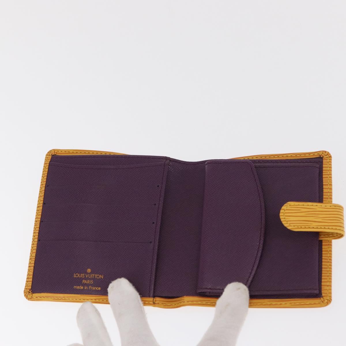 LOUIS VUITTON Epi Porte Billets Compact Bifold Wallet Yellow M63559 Auth BA10574