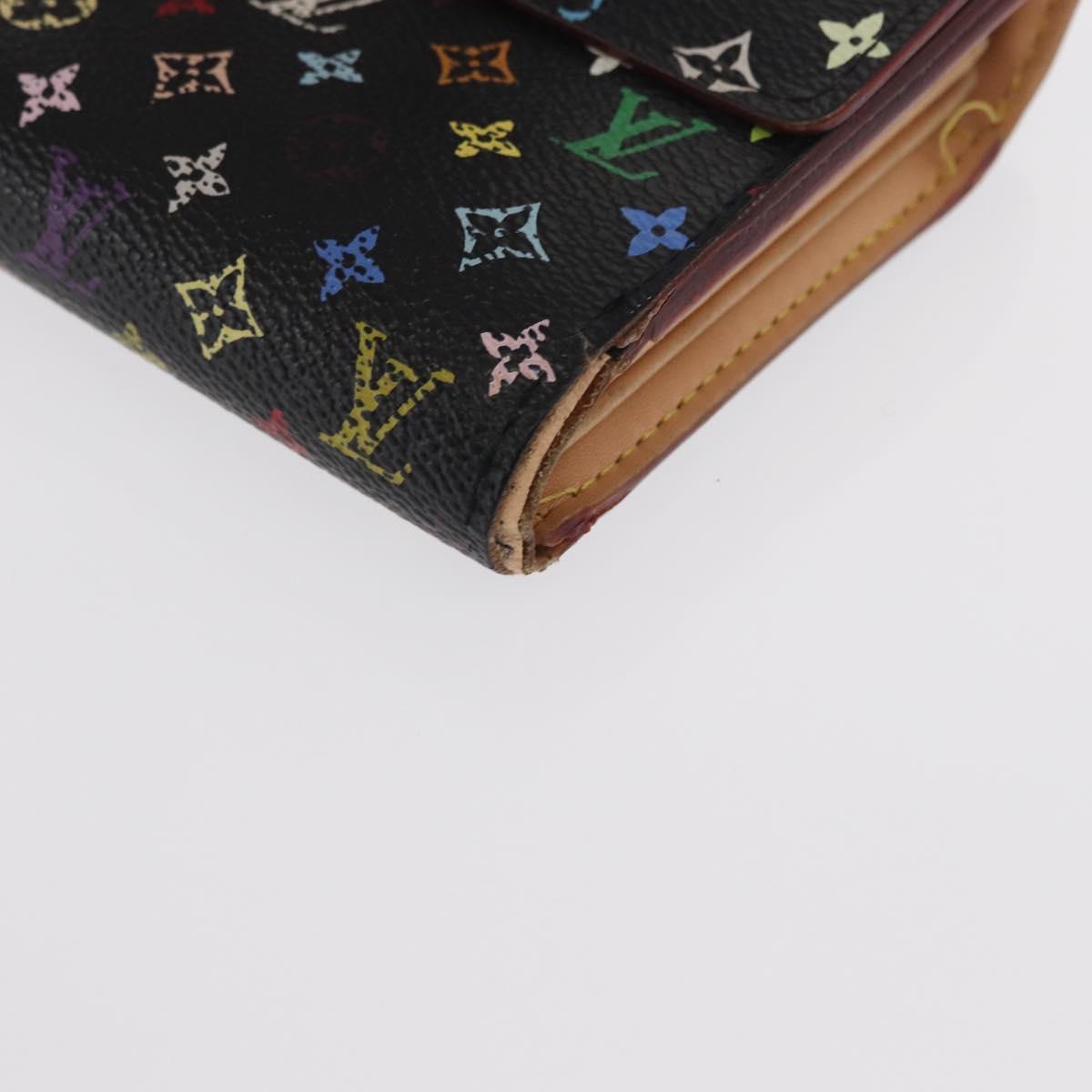 LOUIS VUITTON Multicolor Portefeuille Alexandra Wallet Black M60084 Auth BA10576