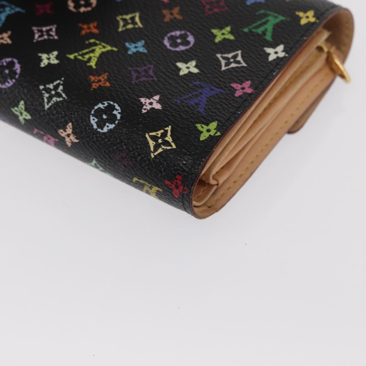 LOUIS VUITTON Multicolor Portefeuille Alexandra Wallet Black M60084 Auth BA10576