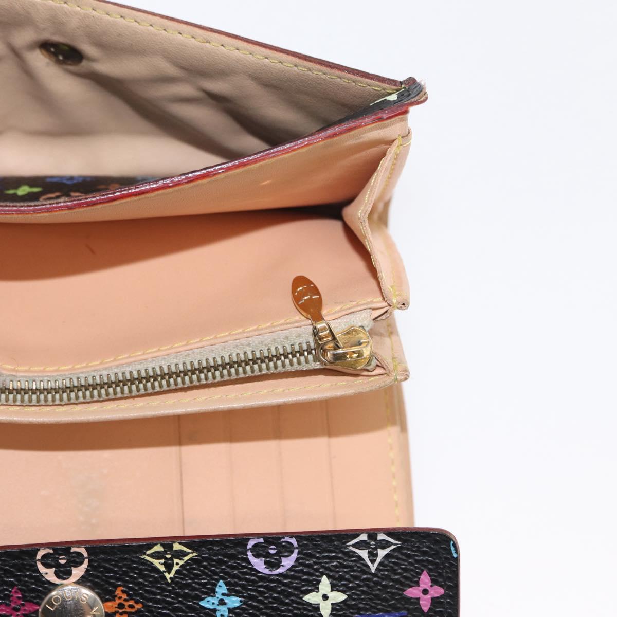 LOUIS VUITTON Multicolor Portefeuille Alexandra Wallet Black M60084 Auth BA10576
