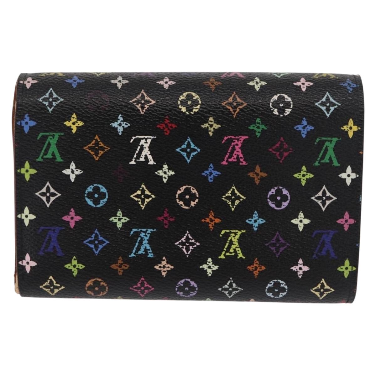 LOUIS VUITTON Multicolor Portefeuille Alexandra Wallet Black M60084 Auth BA10576