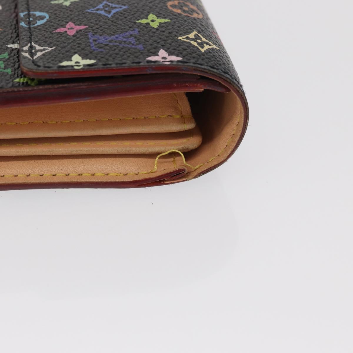 LOUIS VUITTON Multicolor Portefeuille Alexandra Wallet Black M60084 Auth BA10576