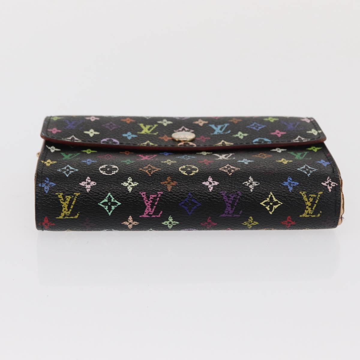 LOUIS VUITTON Multicolor Portefeuille Alexandra Wallet Black M60084 Auth BA10576