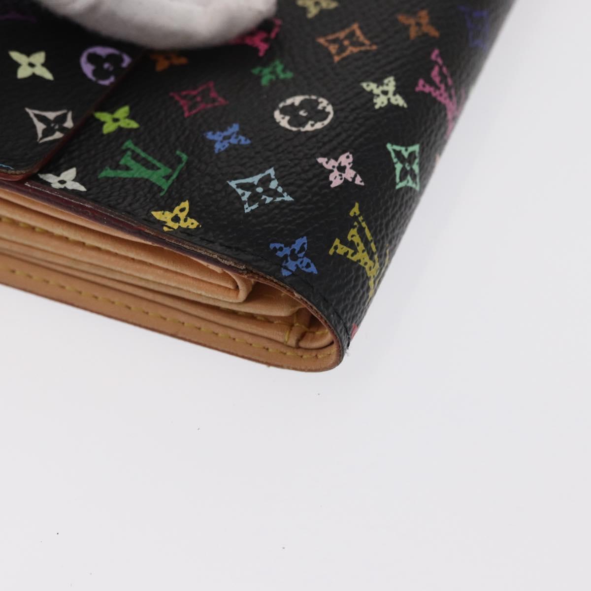 LOUIS VUITTON Multicolor Portefeuille Alexandra Wallet Black M60084 Auth BA10576