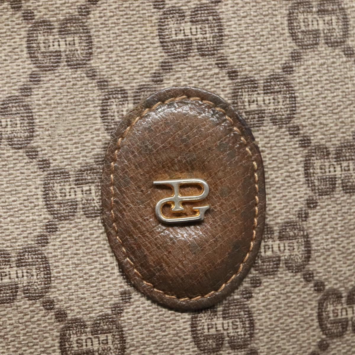 GUCCI GG Plus Supreme Clutch Bag PVC Beige Auth BA1058