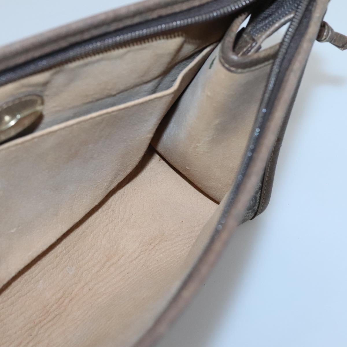 GUCCI GG Plus Supreme Clutch Bag PVC Beige Auth BA1058