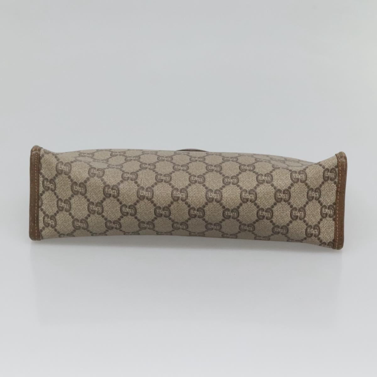 GUCCI GG Plus Supreme Clutch Bag PVC Beige Auth BA1058