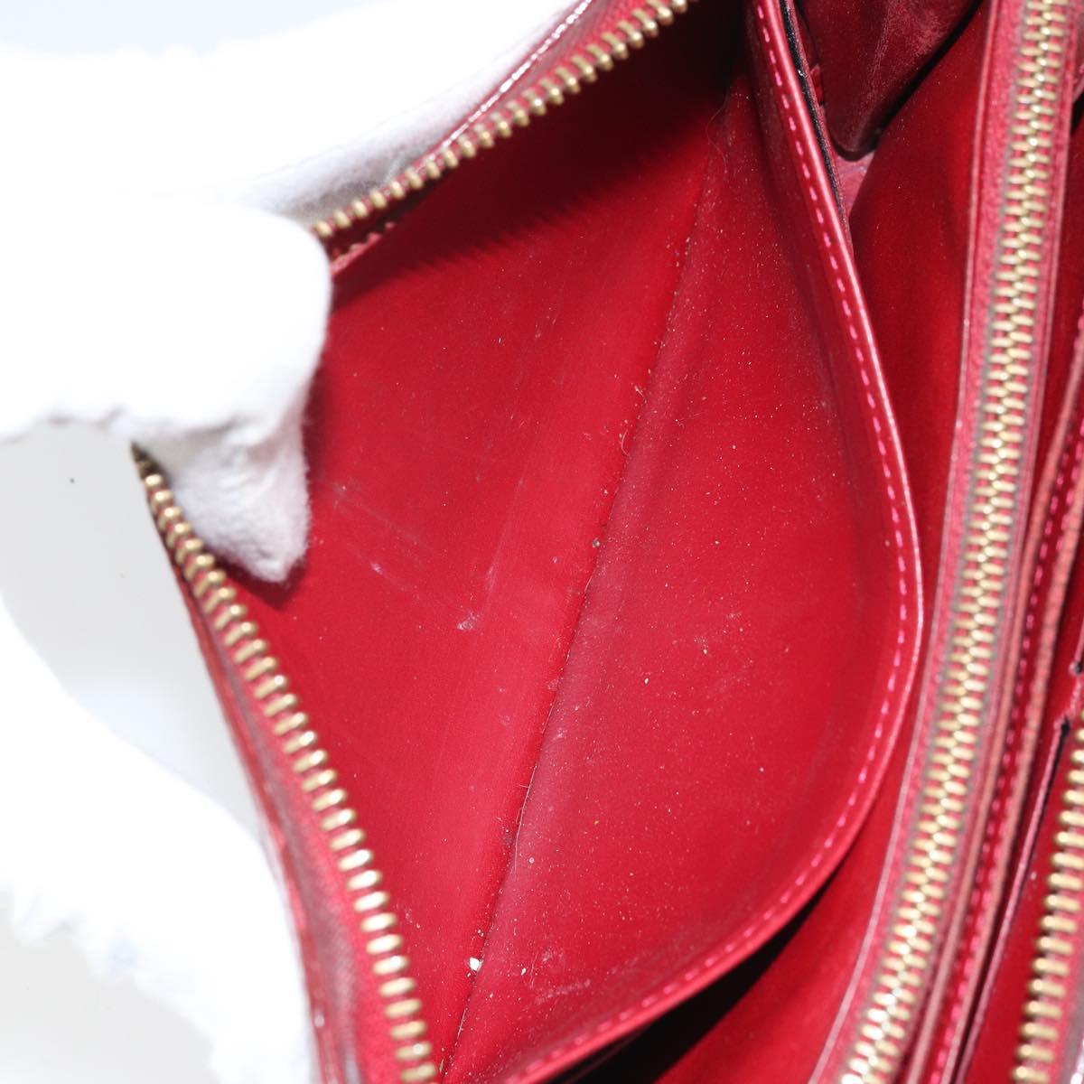 LOUIS VUITTON Vernis Zippy Wallet Wallet Pomme D'amour M91981 LV Auth BA10580