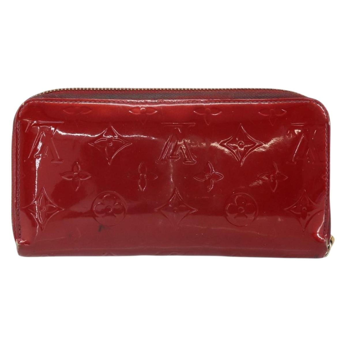 LOUIS VUITTON Vernis Zippy Wallet Wallet Pomme D'amour M91981 LV Auth BA10580
