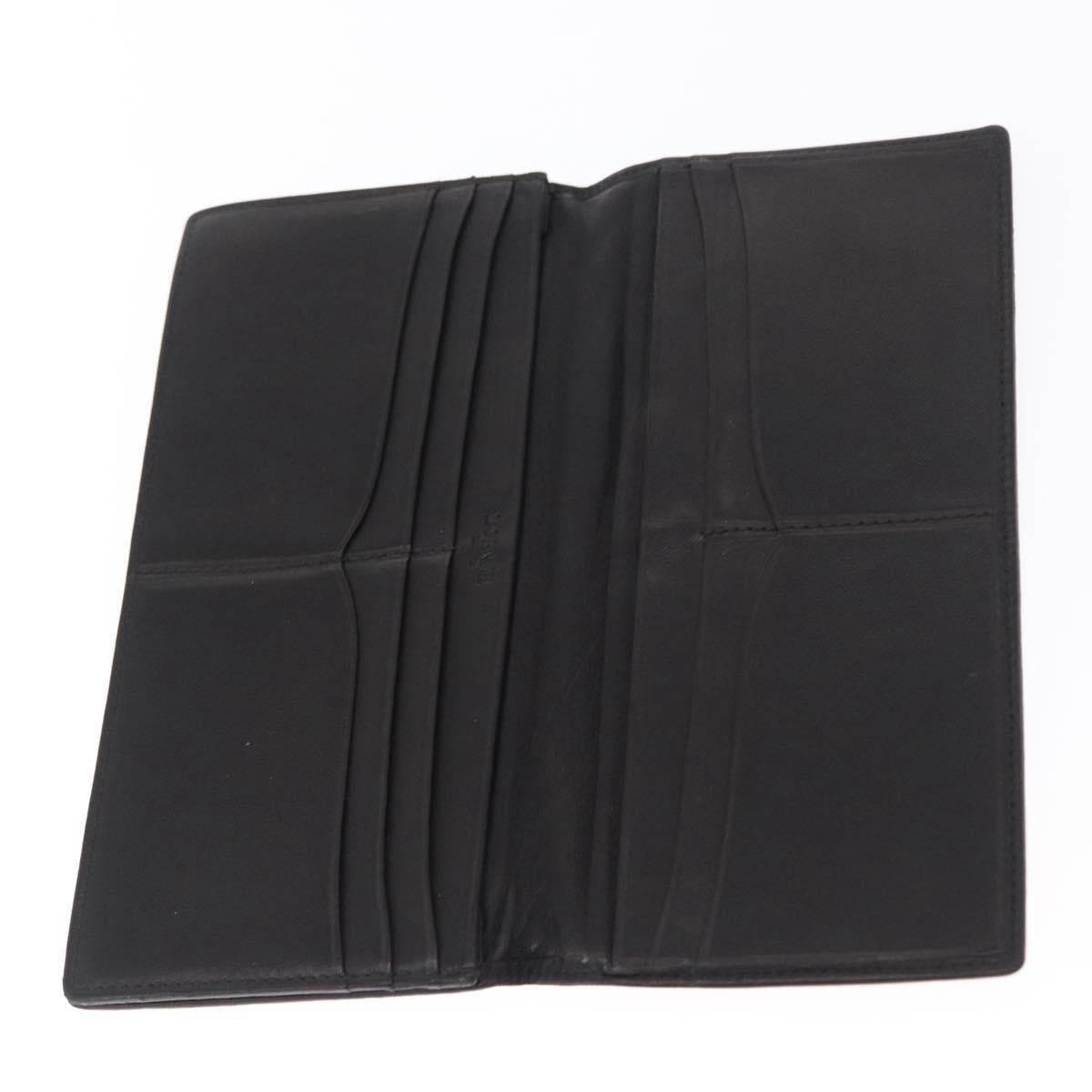 LOEWE Long Wallet Leather Black Auth BA10581