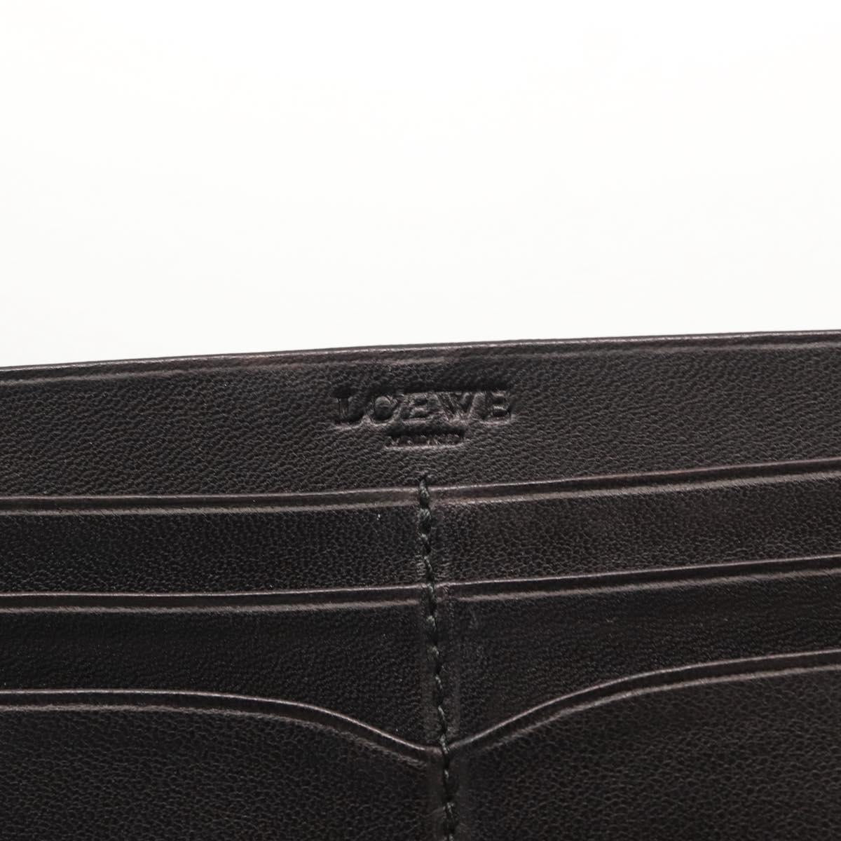 LOEWE Long Wallet Leather Black Auth BA10581